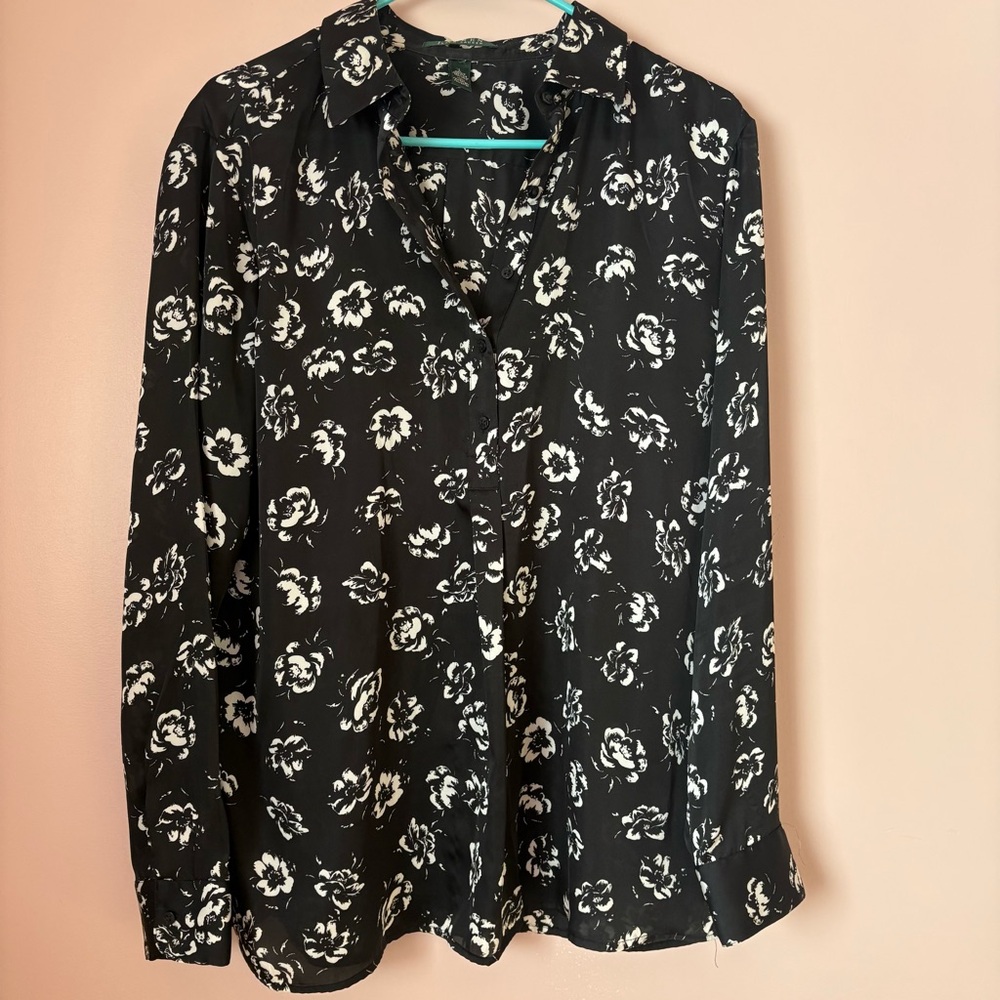 Lauren Ralph Lauren Black and White Tunic with Floral Print
